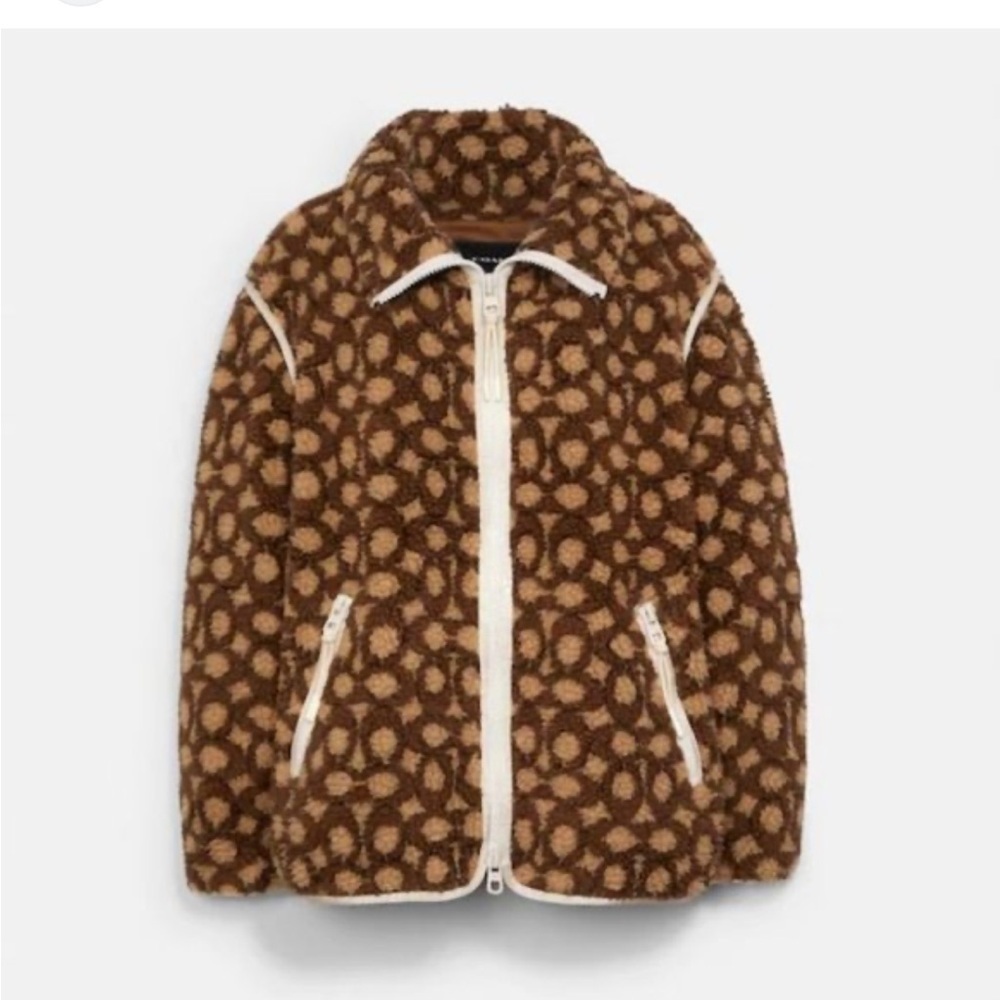 Coach Signature Sherpa Full Zip Jacket
